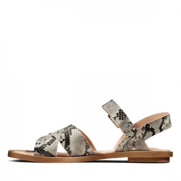 CLARKS Grey Snake skin Willow Gild Sandal NEW No BOX! Size 8 ✨ FAST SHIPPING 🚀 - Picture 8 of 8